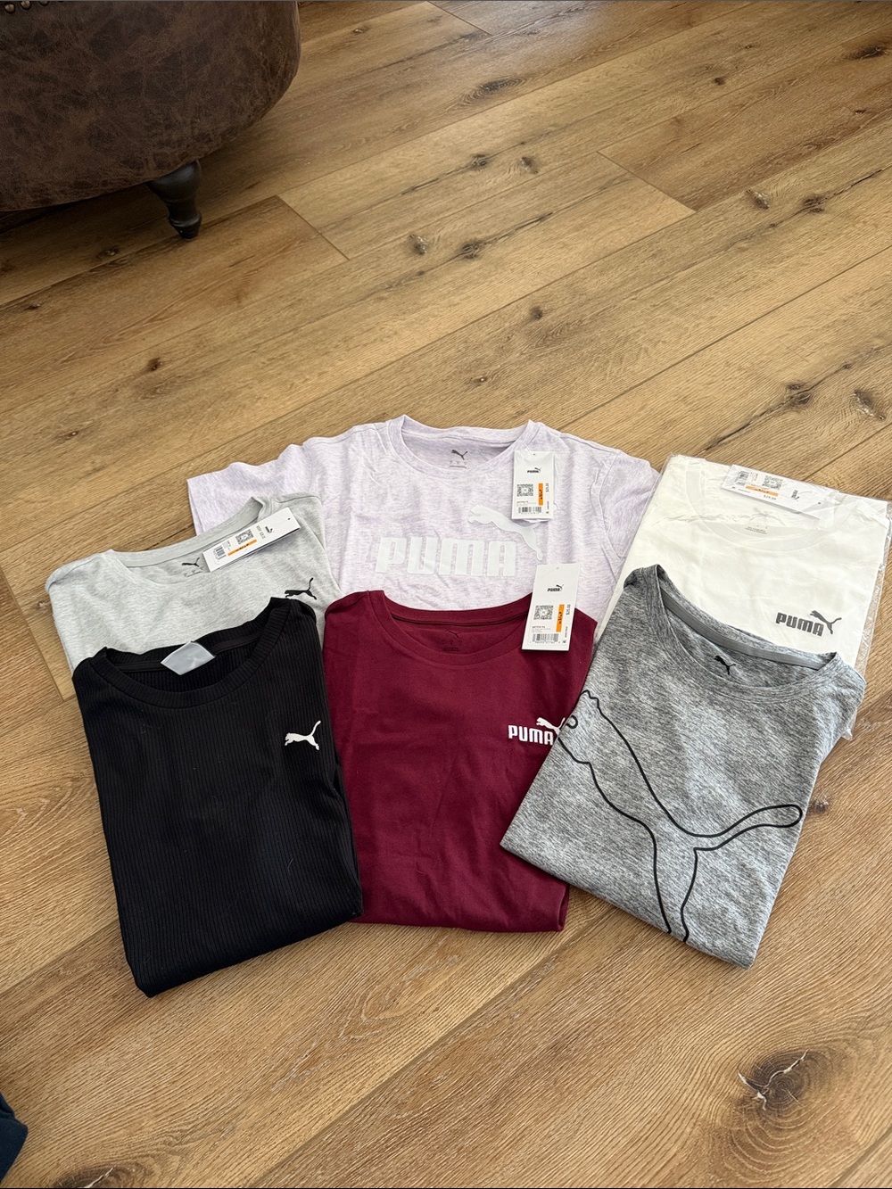 Puma Short-Sleeve Tees Pack - Black, Maroon, Light Purple, Gray, White